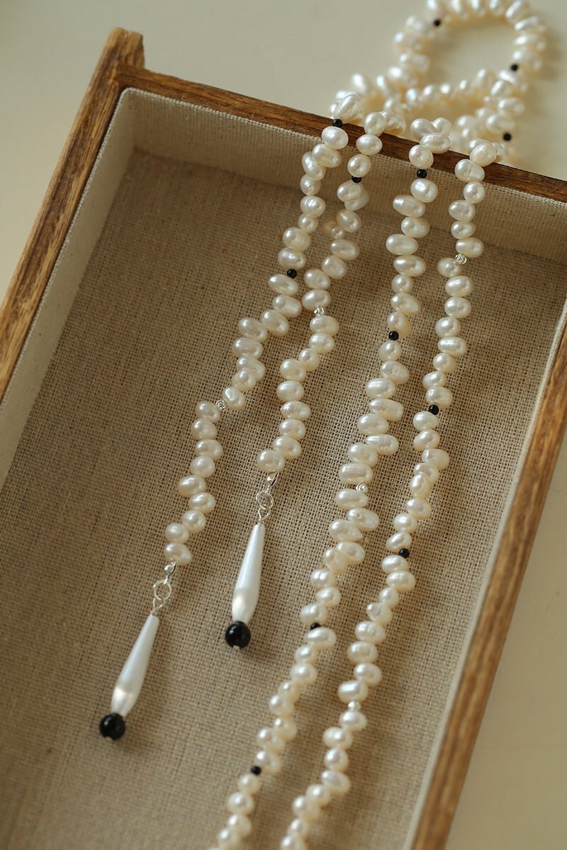 Dance of Pearls Natural Irregular Pearl Long Necklace - floysun