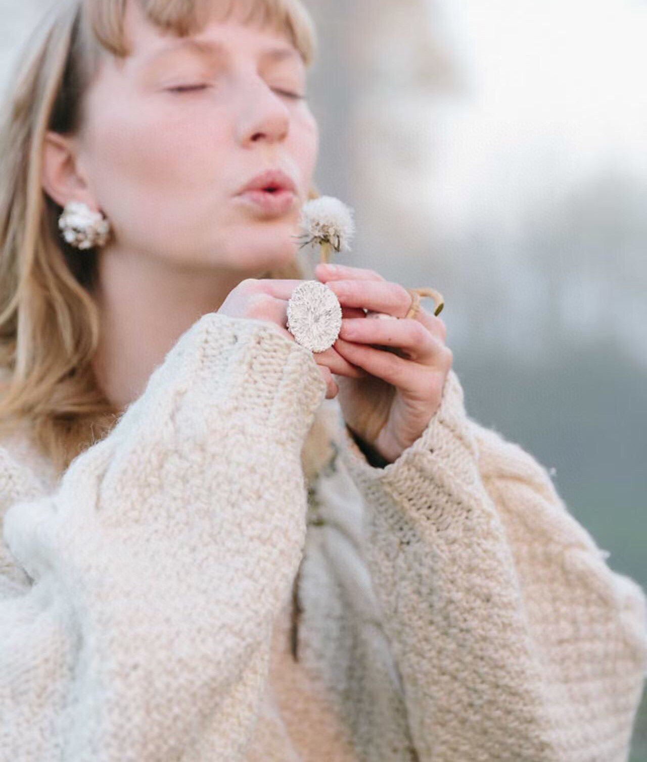 Dandelion Earrings Nature - Inspired Blooming Design - floysun