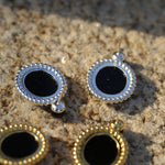 Dark Night Black Onyx Mirror Gemstone Earrings - floysun