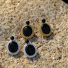 Dark Night Black Onyx Mirror Gemstone Earrings - Black Onyx Earrings - floysun