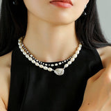 Dark Tide Black and White Pearl Necklace - floysun