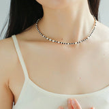 Dark Tide Black and White Pearl Necklace - floysun