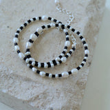 Dark Tide Black and White Pearl Necklace - floysun