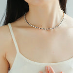 Dark Tide Black and White Pearl Necklace - floysun