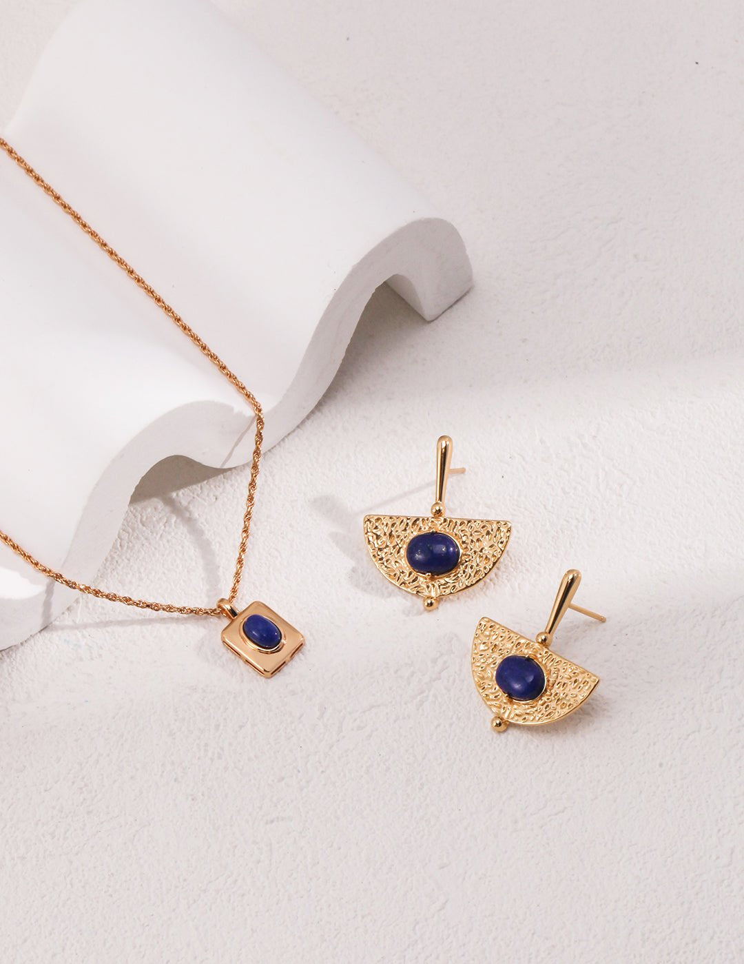 Deep Blue Lapis Gemstone Pendant Necklace - floysun