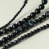 Delicate Black Mother - of - Pearl Gradient Beaded Long Necklace - floysun