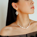 Diamond Braided Pearl Drop Earrings - floysun