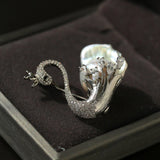 Diamond Swan Baroque Pearl Brooch - floysun