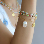 Dopamine - Colored Natural Stone and Pearl Beaded Bracelet - floysun