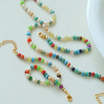 Dopamine - Colored Natural Stone and Pearl Beaded Necklace - floysun