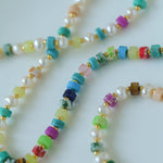 Dopamine - Colored Natural Stone and Pearl Beaded Necklace - floysun