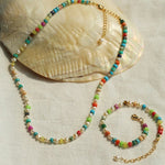 Dopamine - Colored Natural Stone and Pearl Beaded Necklace - floysun