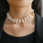 Double Layer Braided Baroque Pearl OT Choker - floysun