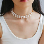 Double Layer Braided Baroque Pearl OT Choker - floysun