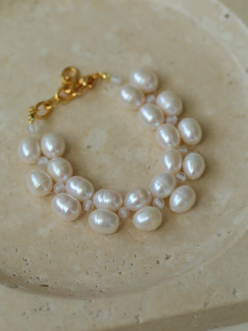 Double Layer Braided Freshwater Pearl Bracelet - floysun