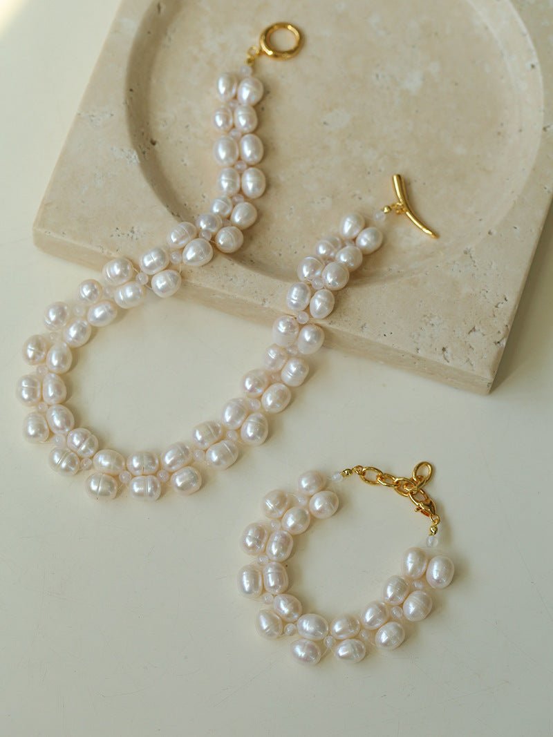 Double Layer Braided Freshwater Pearl Bracelet - floysun