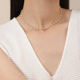 Double - Layer Coin Baroque Pearl Pendant Necklace Removable - floysun