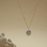 Double - Layer Coin Baroque Pearl Pendant Necklace Removable - floysun