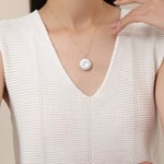 Double - Layer Coin Baroque Pearl Pendant Necklace Removable - floysun