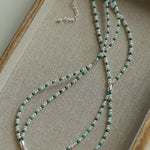 Double - Layer Necklace with Millet Pearls and Gemstone Beads - floysun