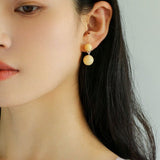 Double Natural Stone Ball Earrings - floysun