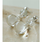 Double Natural Stone Ball Earrings - floysun