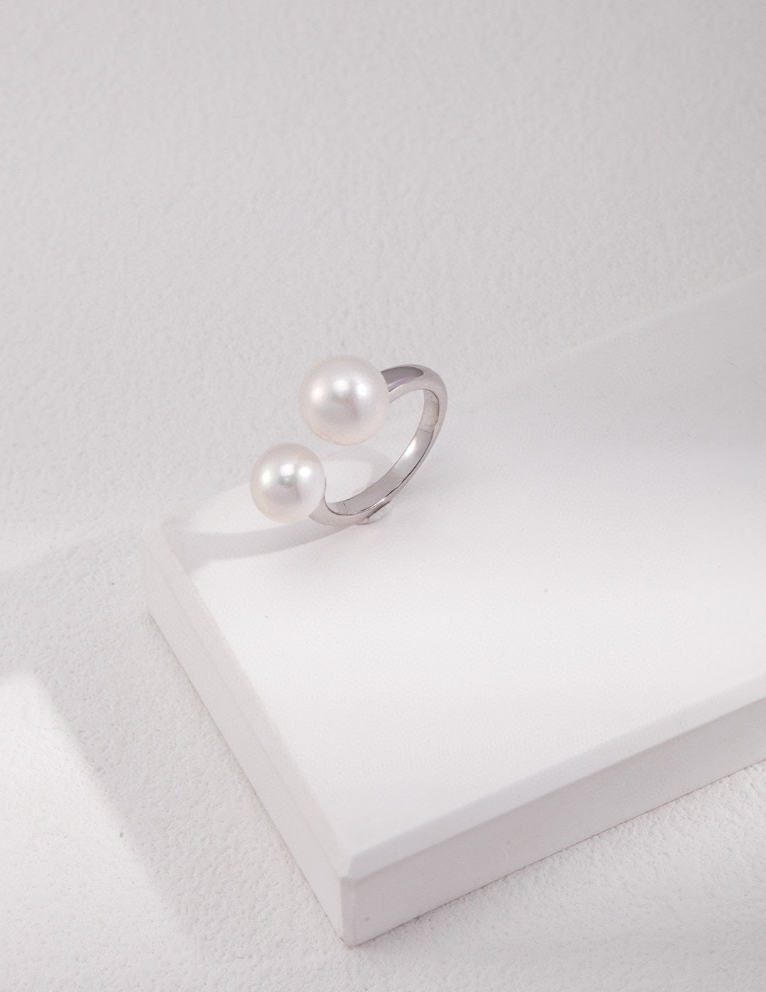 Double Pearl Open Ring - floysun