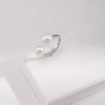 Double Pearl Open Ring - floysun