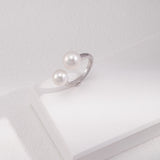 Double Pearl Open Ring - floysun