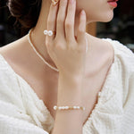 Double Pearl Open Ring - floysun