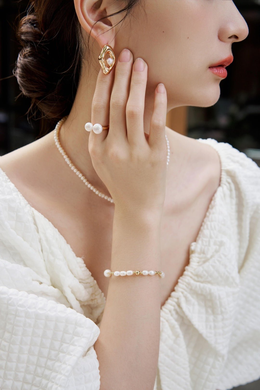 Double Pearl Open Ring - floysun