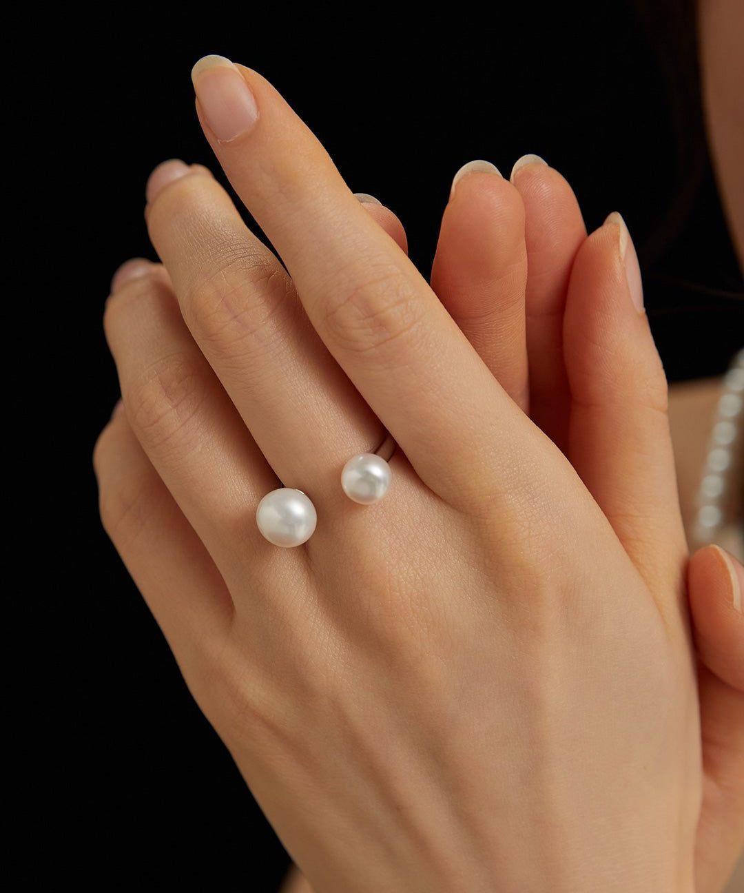 Double Pearl Open Ring - floysun