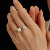 Double Pearl Open Ring - floysun