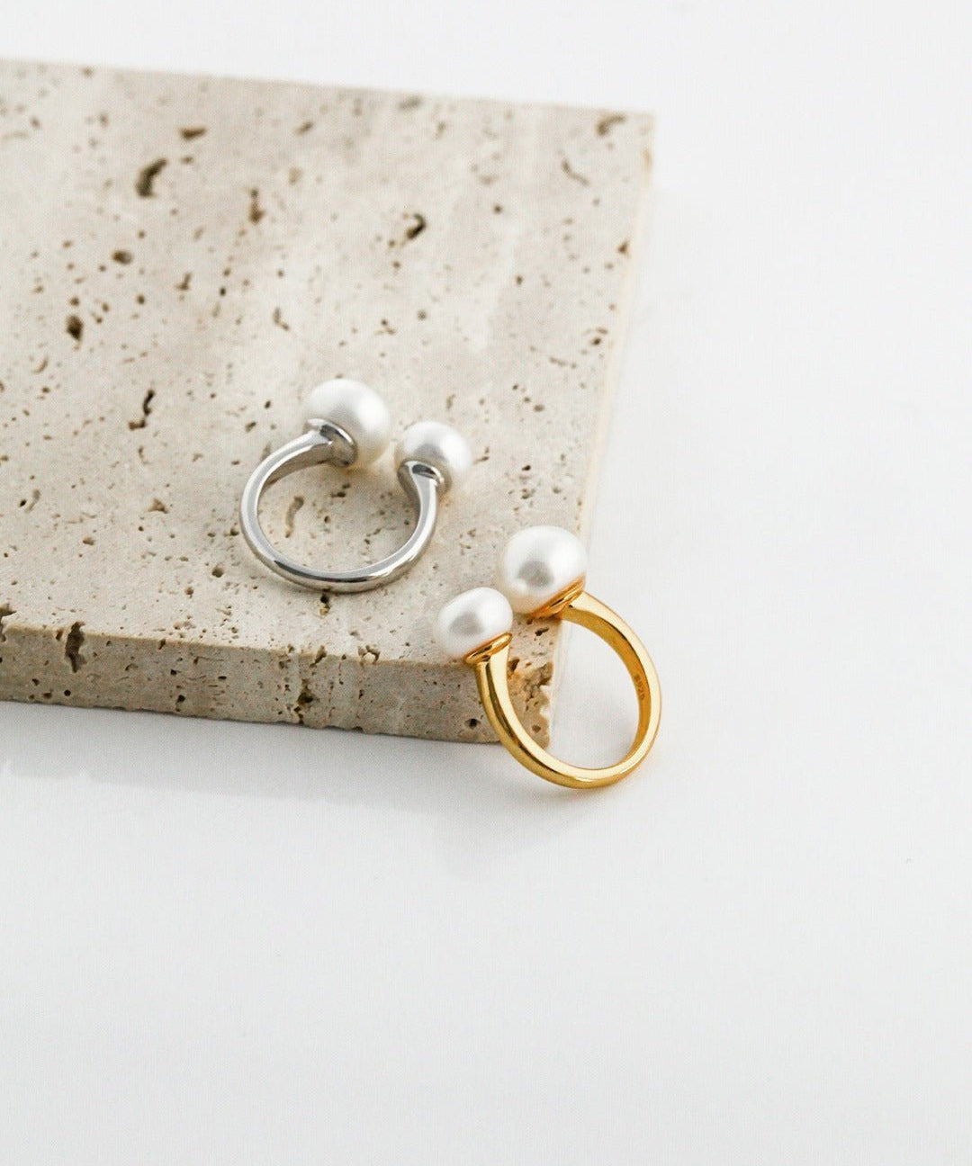 Double Pearl Open Ring - floysun