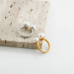 Double Pearl Open Ring - floysun