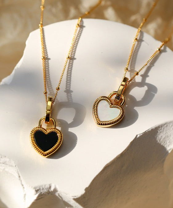 Double - sided Love Lock Pendant Necklace - floysun