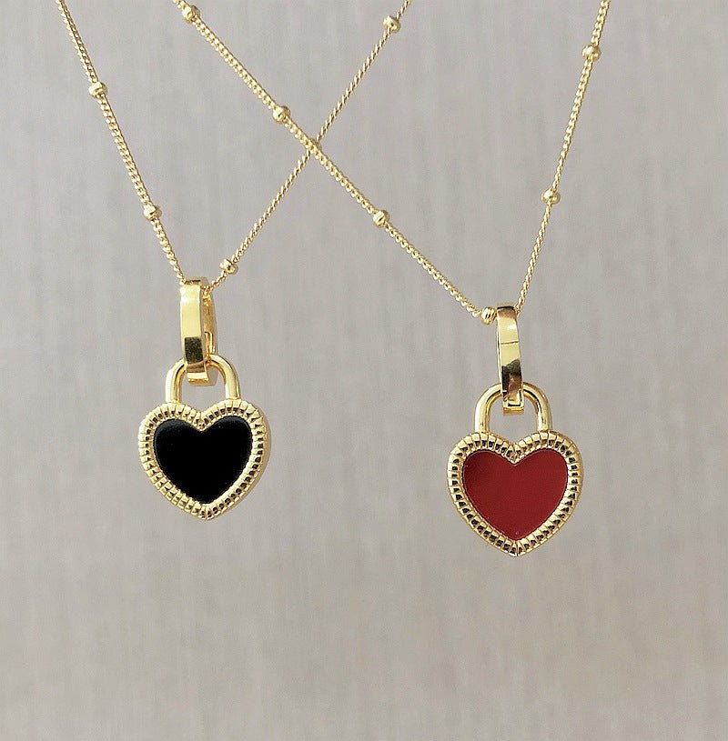 Double - sided Love Lock Pendant Necklace - floysun