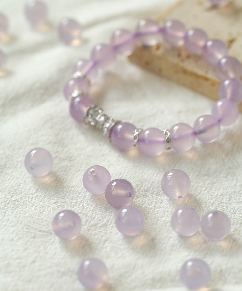 Dreamy Purple Chalcedony With Full Diamond Small Waist Bracelet - floysun