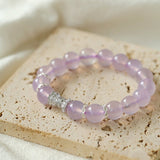 Dreamy Purple Chalcedony With Full Diamond Small Waist Bracelet - floysun