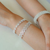 Lace Pattern Diamond Open Bangle