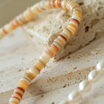 Earth Tone Shell Pearl Beaded Necklace - floysun