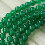 Elastic Necklace with Zirconia and Green Onyx Beads - floysun