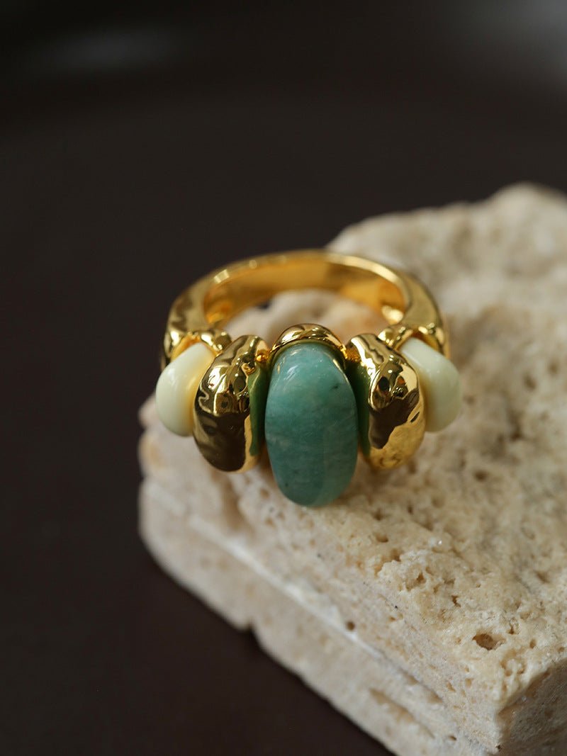 Elegant Azure Amazonite Ring - floysun