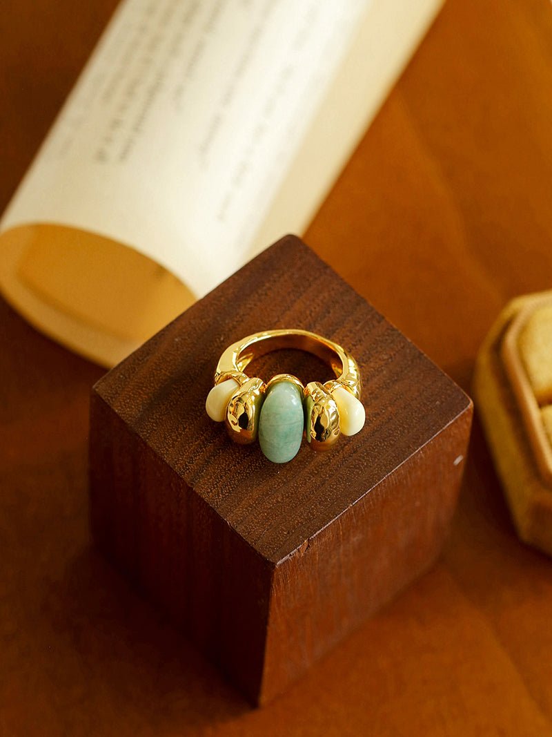 Elegant Azure Amazonite Ring - floysun