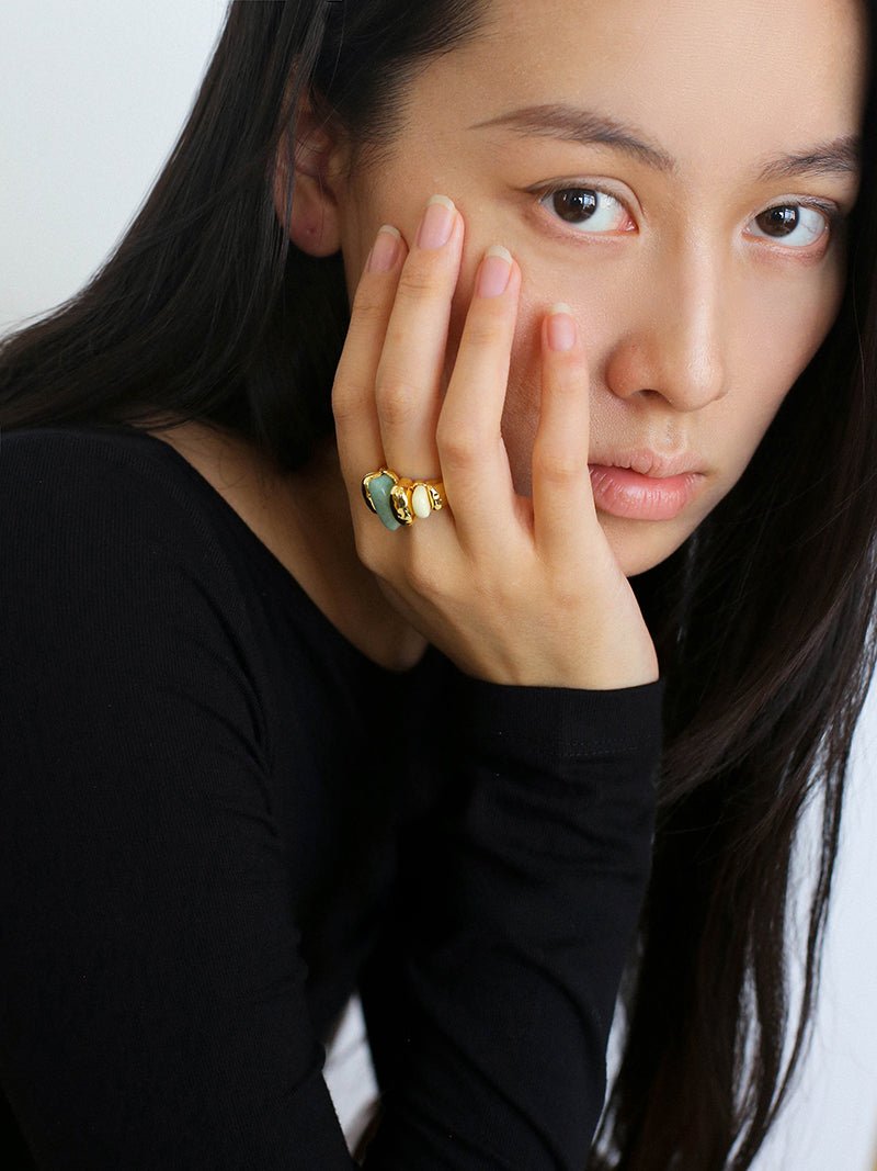 Elegant Azure Amazonite Ring - floysun