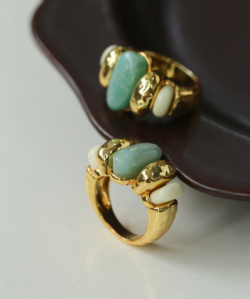 Elegant Azure Amazonite Ring - floysun