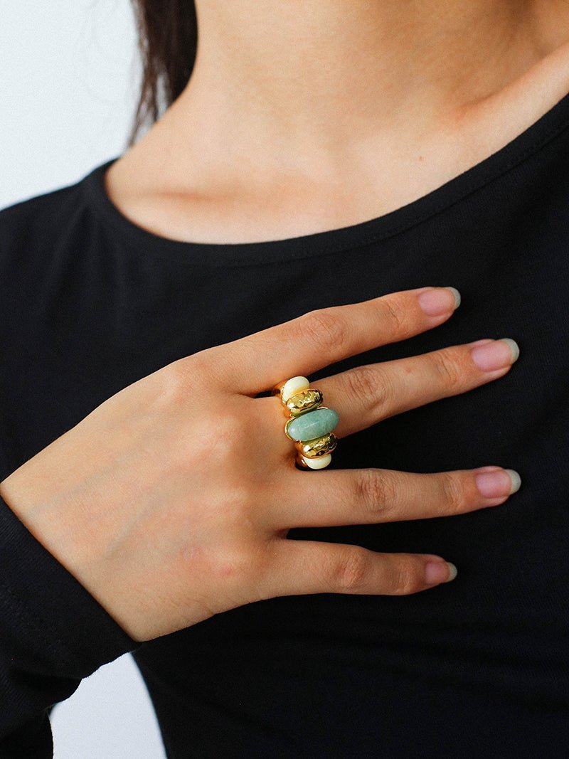 Elegant Azure Amazonite Ring - floysun