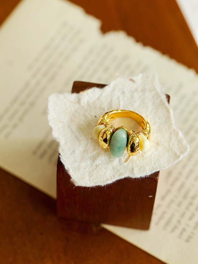 Elegant Azure Amazonite Ring - floysun