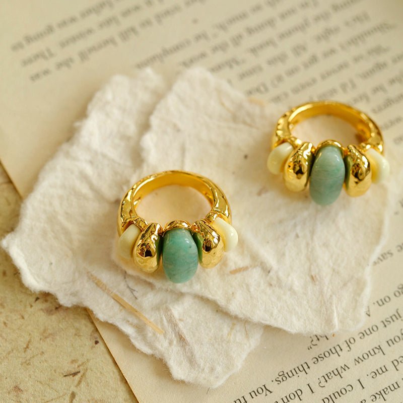 Elegant Azure Amazonite Ring - floysun