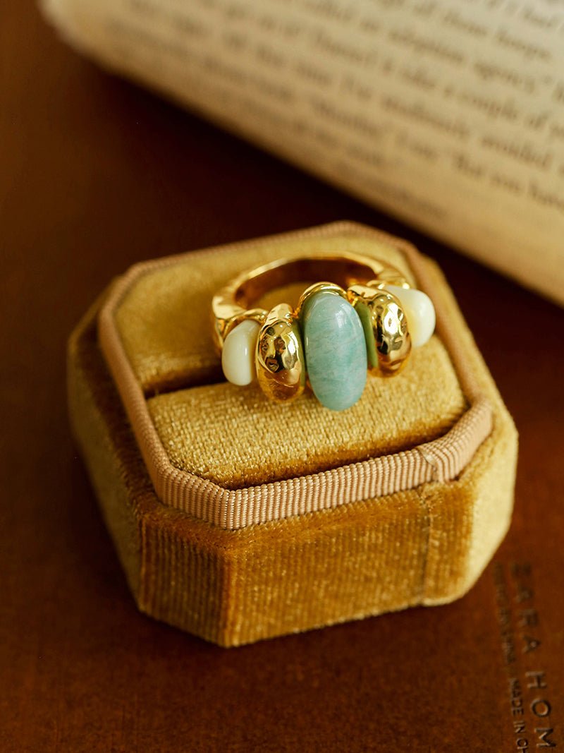 Elegant Azure Amazonite Ring - floysun